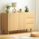 Artiss 130cm Pine Wood Buffet Sideboard Cabinet with 3 Drawers, Adjustable Shelves, and Sturdy Design