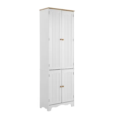 Artiss Berne Tall Cupboard, Eco-Friendly MDF, White, 60x30x183cm, Ample Storage, Easy Assembly, Elegant Design