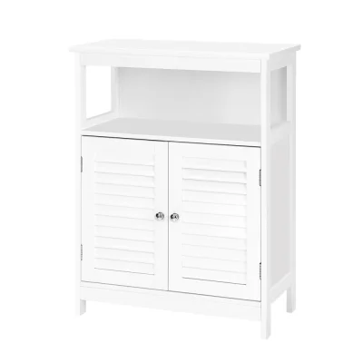 Artiss Buffet Sideboard, E1 MDF & Particle Board, 60x30x80cm, White, Ample Storage, Louvred Doors, Easy Assembly