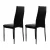 Artiss Set of 4 Black Leather Dining Chairs - Channel Tufted, Waterproof PVC Upholstery, Metal Legs, Easy Assembly