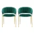 Artiss Diala Dining Chairs Set of 2 - Green Velvet Armchairs with Metal Frame, 77cm Height, Elegant and Durable Design Artiss Diala Dining Chairs Set of 2 - Green Velvet Armchairs with Metal Frame, 77cm Height, Elegant and Durable Design