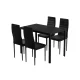 Artiss 5-Piece Dining Set - Black Modern Design, 18mm MDF Table, PVC Seats, Powder-Coated Metal Frame, Easy Assembly