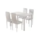 Artiss White Dining Set - Modern 5-Piece with 18mm MDF Table & PVC Chairs, Powder-Coated Metal Frame, Easy Assembly
