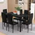 Artiss Modern Black 7-Piece Dining Set – 18mm MDF Table, PVC Chairs, Metal Frame, Easy Assembly, Water Resistant