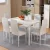 Artiss 7-Piece Modern Dining Set with 6 Chairs, White - 18mm MDF Tabletop, Powder-Coated Metal Frame, Easy Assembly