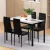 Artiss Marble-Effect Dining Set: 1 Table & 4 Chairs, 18mm MDF Top, Metal Legs, PVC Seats, Water-Resistant, Black & White