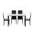 Artiss Marble-Effect Dining Set: 1 Table & 4 Chairs, 18mm MDF Top, Metal Legs, PVC Seats, Water-Resistant, Black & White