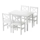Artiss Kaye 5-Piece Dining Set - White 4-Seater with Pinewood Legs, X-Back Chairs & Melamine Finish, 1-Year Warranty