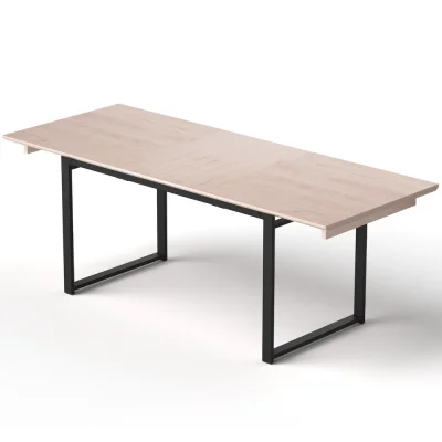 Artiss 2M Extendable Dining Table - Natural Wood Top, Black Metal Legs, Seats 4-6, 140-200cm, Easy Assembly