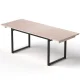 Artiss 2M Extendable Dining Table - Natural Wood Top, Black Metal Legs, Seats 4-6, 140-200cm, Easy Assembly
