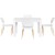 Artiss 5 Piece Dining Table and Chairs Set White – 120cm Wood Table, 4 Beech Wood Leg Chairs, Modern Kitchen Furniture