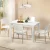 Artiss 5 Piece Dining Table and Chairs Set White – 120cm Wood Table, 4 Beech Wood Leg Chairs, Modern Kitchen Furniture