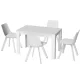 Artiss 5-Piece Dining Set – Rectangle White Table 120x70cm with 4 Cushioned Chairs, Sturdy Steel Legs, Modern Design