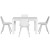 Artiss 5-Piece Dining Set – Rectangle White Table 120x70cm with 4 Cushioned Chairs, Sturdy Steel Legs, Modern Design