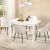 Artiss 5 Piece Dining Table and 4 Chairs Set, White Sherpa Upholstery, 120x70cm, Sturdy Steel Legs, Modern Design