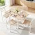 Artiss 5-Piece Foldable Dining Set – Natural White, Space-Saving Scandi Design, MDF & Powder-Coated Metal, 120cm Table