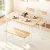 Artiss 4-Piece Dining Set: Natural & White MDF Table, 2 Chairs & Bench - Compact, Modern Scandi Style for Small Spaces