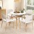Artiss 5 Piece Dining Set – 100cm Round White Table with Solid Beech Wood Legs and 4 Modern White Chairs, MDF Top