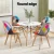Artiss 5-Piece Dining Set – 100cm White Round MDF Table with Solid Beech Wood Legs and 4 Eiffel DSW Chairs