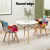 Artiss 3 Piece Dining Set – 90cm Round MDF Table with Solid Beech Wood Legs and 2 Fabric Chairs, Mid Century Style