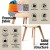 Artiss 3 Piece Dining Set – 90cm Round MDF Table with Solid Beech Wood Legs and 2 Fabric Chairs, Mid Century Style