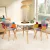 Artiss 3 Piece Dining Set – 90cm Round MDF Table with Solid Beech Wood Legs and 2 Fabric Chairs, Mid Century Style