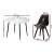 Artiss Marble Finish Dining Set: Round Table & 4 Black Chairs, Modern Design, Sturdy Metal Legs, Easy Assembly