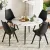 Artiss Marble Finish Dining Set: Round Table & 4 Black Chairs, Modern Design, Sturdy Metal Legs, Easy Assembly