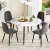 Artiss 5-Piece Dining Set, Round Marble Finish Table 110cm with 4 Velvet Grey Chairs, Metal Legs, Modern Style