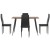 Artiss 5-Piece Dining Set, Rectangle Table with Metal Legs and 4 Chairs, 120x80cm, Wood Grain, Black, Modern Industrial
