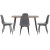Artiss Dining Table and 4 Chairs Set, Grey Velvet Seats, 120cm Pine MDF Table, Metal Legs, Modern Industrial Style