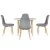 Artiss Demi 5-Piece Dining Table and Chairs Set, White and Grey, MDF Round Table, Pine Wood Legs, Seats 4, Modern