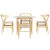 Artiss Demi 5-Piece Dining Set, Round 108cm Table with Pine Legs and 4 Wishbone Chairs, Nordic Wood, White/Natural