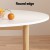 Artiss Demi 5-Piece Dining Set, Round 108cm Table with Pine Legs and 4 Wishbone Chairs, Nordic Wood, White/Natural