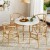 Artiss Demi 5-Piece Dining Set, Round 108cm Table with Pine Legs and 4 Wishbone Chairs, Nordic Wood, White/Natural