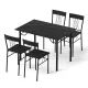 Artiss 5-Piece Dining Set, Black Marble MDF Table, Metal Frame, Compact Modern Design, for Small Spaces, Easy Assembly