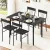 Artiss 5-Piece Dining Set, Black Marble MDF Table, Metal Frame, Compact Modern Design, for Small Spaces, Easy Assembly