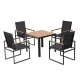 Gardeon 5PCS Outdoor Dining Set - Steel & WPC Table, Textilene Chairs, UV/Weather Resistant, 80cm Black Bistro Furniture