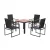 Gardeon 5PCS Outdoor Dining Set - Steel & WPC Table, Textilene Chairs, UV/Weather Resistant, 80cm Black Bistro Furniture