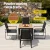 Gardeon 5PCS Outdoor Dining Set - Steel & WPC Table, Textilene Chairs, UV/Weather Resistant, 80cm Black Bistro Furniture