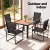 Gardeon 5PCS Outdoor Dining Set - Steel & WPC Table, Textilene Chairs, UV/Weather Resistant, 80cm Black Bistro Furniture