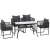 Gardeon 5-Piece Outdoor Dining Set: Black Steel Frame, Rope Chairs, Tempered Glass Table, UV & Weather Resistant