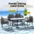 Gardeon 5-Piece Outdoor Dining Set: Black Steel Frame, Rope Chairs, Tempered Glass Table, UV & Weather Resistant