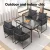 Gardeon 5-Piece Outdoor Dining Set: Black Steel Frame, Rope Chairs, Tempered Glass Table, UV & Weather Resistant