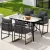 Gardeon 5-Piece Outdoor Dining Set: Black Steel Frame, Rope Chairs, Tempered Glass Table, UV & Weather Resistant