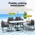 Gardeon 5PC Outdoor Mesh Dining Set - Black Steel Frame, Tempered Glass Table, UV-Resistant, Indoor/Outdoor Use