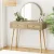 Artiss Dressing Table Set, Rattan, Rubberwood, 90cm, Pine, with Mirror and Storage Drawers, Easy Assembly