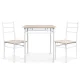 Artiss Machal 3-Piece Dining Set - Natural Oak, Industrial Design, Particle Board & Steel, 70cm Table, Easy to Clean