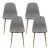 Artiss Adamas 4-Piece Dining Chair Set - Light Grey Faux Linen, Curved Slope Design, Iron Legs, 150kg Capacity