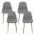 Artiss Adamas 4-Piece Dining Chair Set - Light Grey Faux Linen, Curved Slope Design, Iron Legs, 150kg Capacity